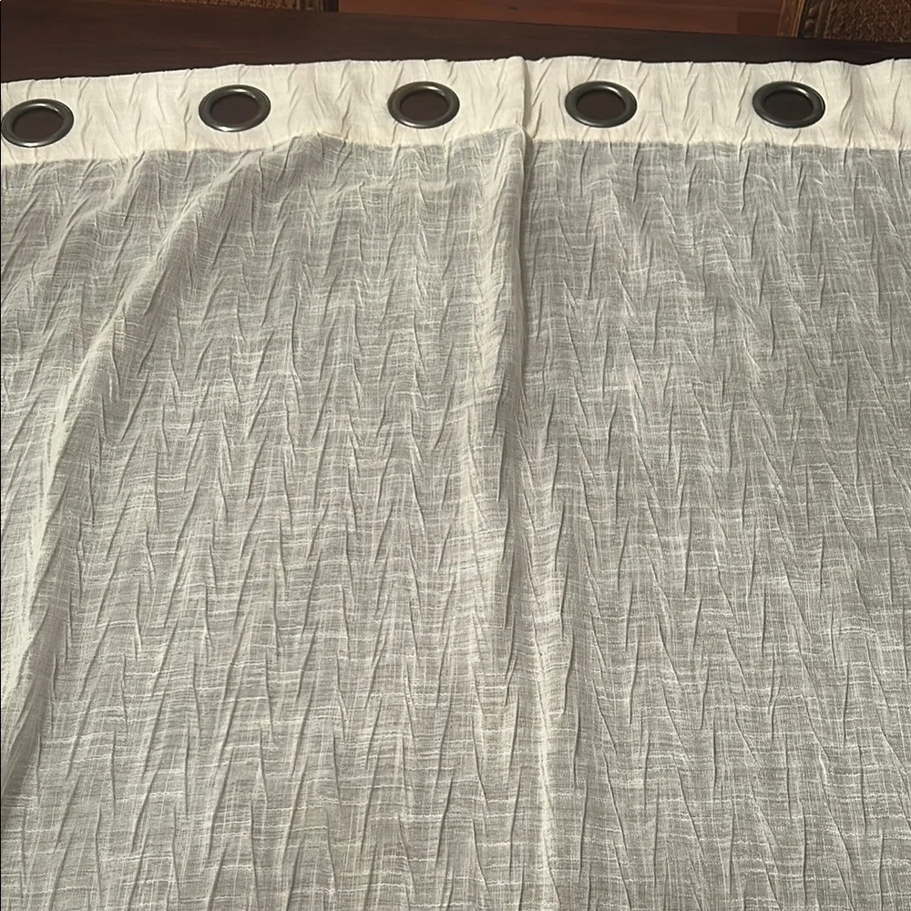 Cream Curtains with Black Grommet Accents